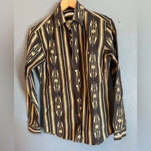 Gustin Black and Cream Striped Western Shirt Yellowstone Ranch